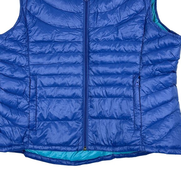 Bernardo Goose Down Puffer Vest Sz XL Full Zip Blue/Teal Nylon Lightweight - Picture 3 of 10